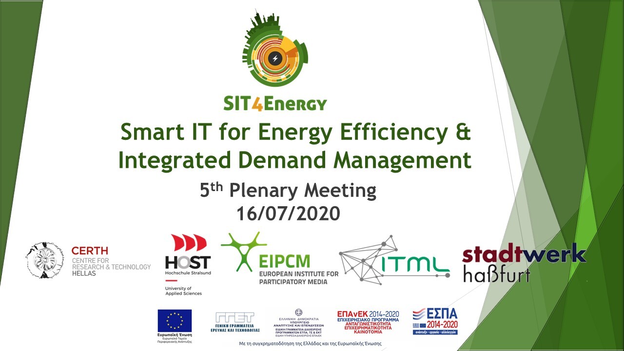ITML in the 5th plenary meeting of SIT4Energy